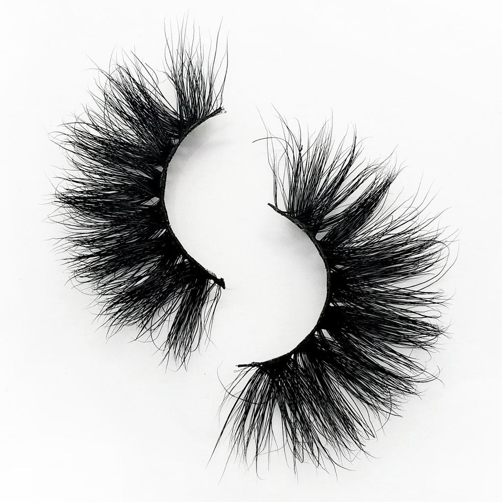 25MM False Eyelashes Dramatic Volume 3D Mink Lashes Long Thick Soft Reusable 1 Pair Faux Lashes Natural Look