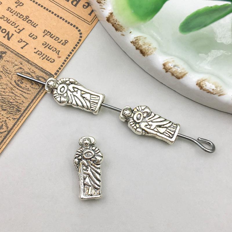Vintage Silver Alloy Bracelet Pendant for DIY Jewelry Making