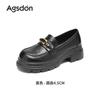 Augustine black loafers women's 2025 new autumn platform casual huge good-looking British small leather shoes
