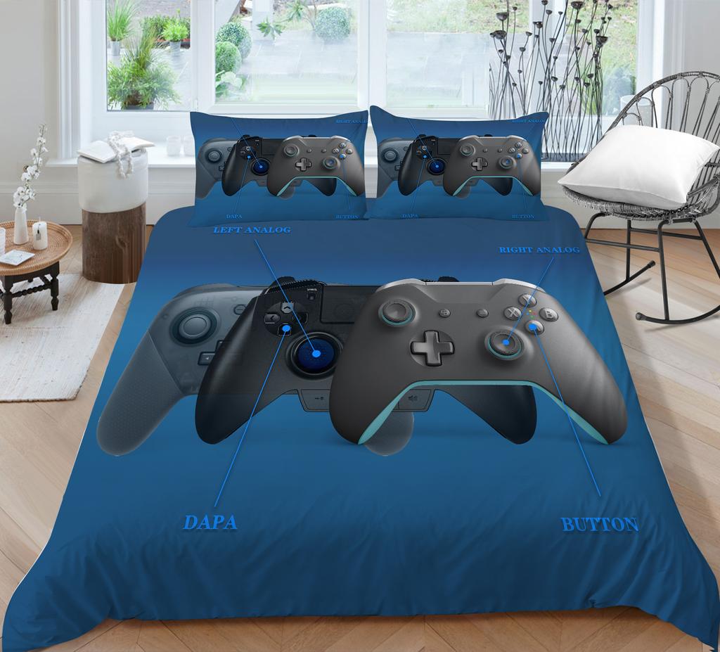3D Game Mouse Print Home Bedding Set Bedroom Children's Game Player Quilt Cover Pillow Cover Bed Sheet/Double King 2/3 Piece Bedroom Decoration