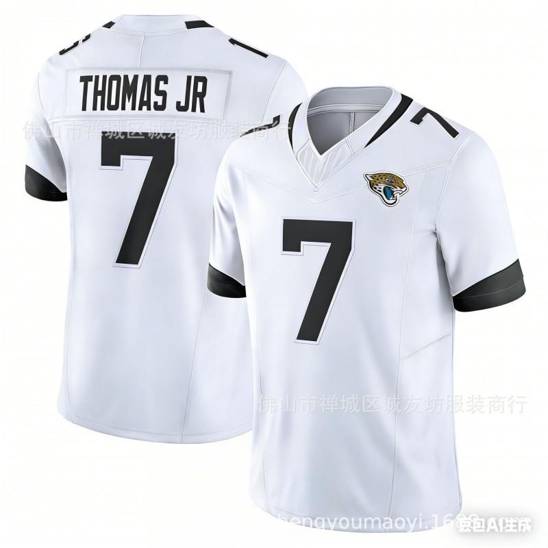 3rd Gen Embroidered Football Jersey Mens Jaguars 7 Green Retro Thomas Jr. Sports Top