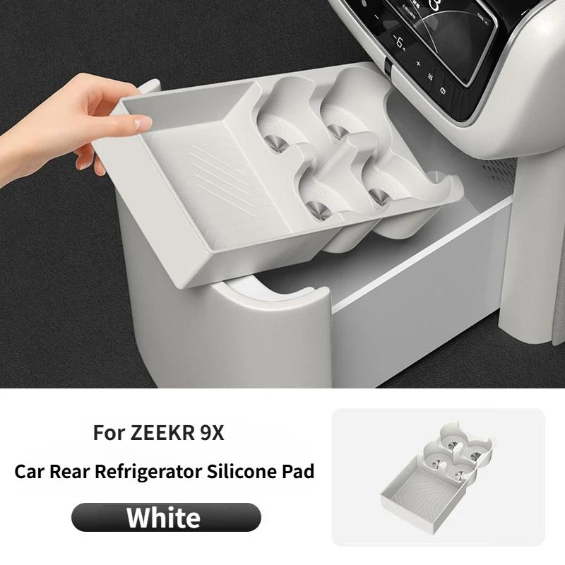 For Zeekr 9X Car Rear Refrigerator Silicone Pad Waterproof Anti-slip Organizer Car Interior Cup Holder Protector Mat Accessories