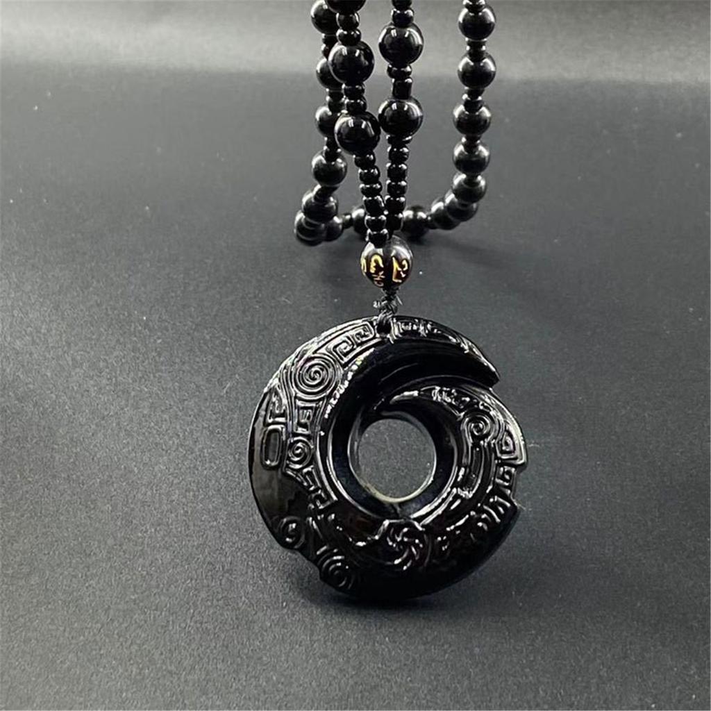 Delicate Obsidian Pendant Necklace Neck Jewelry Fashionable Choker Neck Adornment for Daily Wear Dates Parties