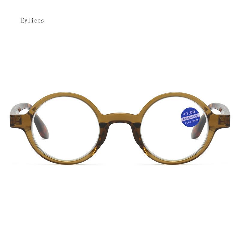 Personality Round Frame Reading Glasses Men Women Ultralight High Definition Anti Blue Light Transparent Lens Presbyopic Eyewear