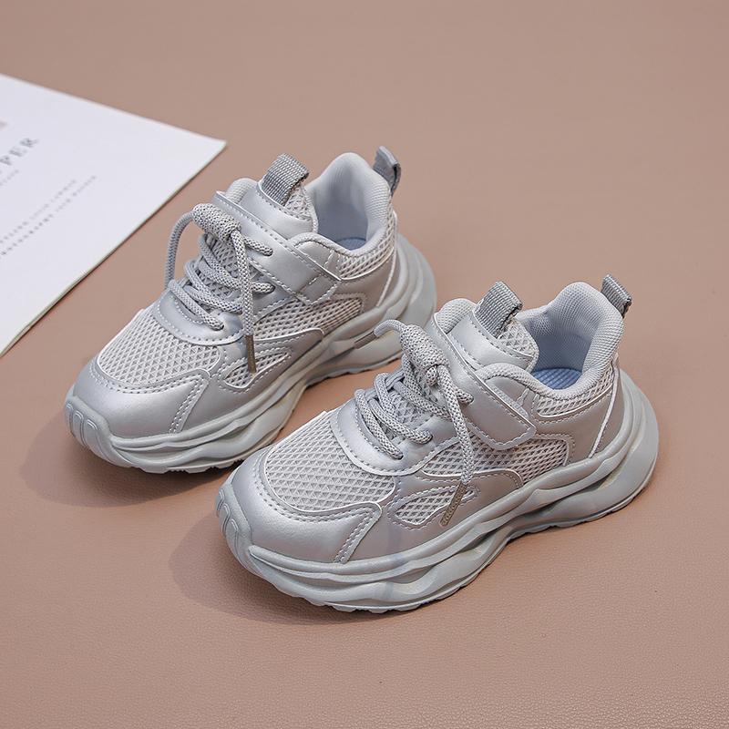 Kids Sneakers Soild Color Versatile for Students Running Shoes Soft Sole 2025 New Fashion Children Casual Shoes Mesh Breathable
