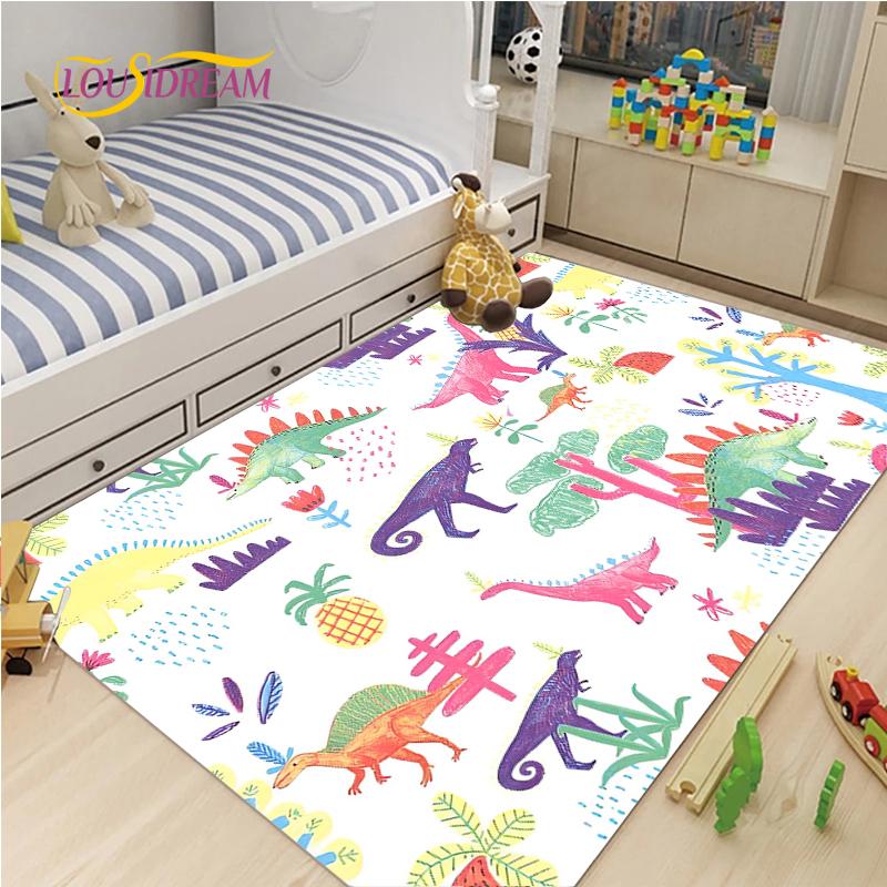 Cute Cartoon Dinosaur Carpet for Living Room Bedroom Rugs Kitchen Kids Door Unslip Floor Mat Birthday gift photography props Rug