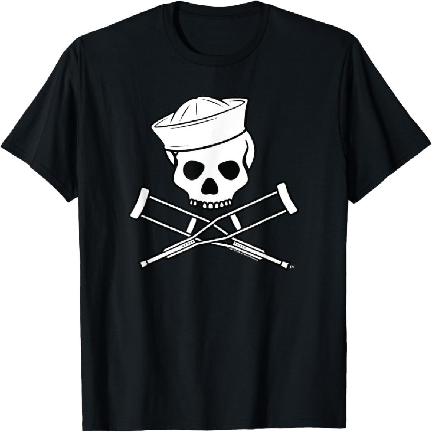 Jackass Sailor Skull & Crossbones Logo T-Shirt S