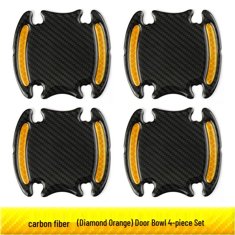 Reflective Carbon Fiber Anti-Collision Car Stickers for Handles, Door Bowl, and Mirrors