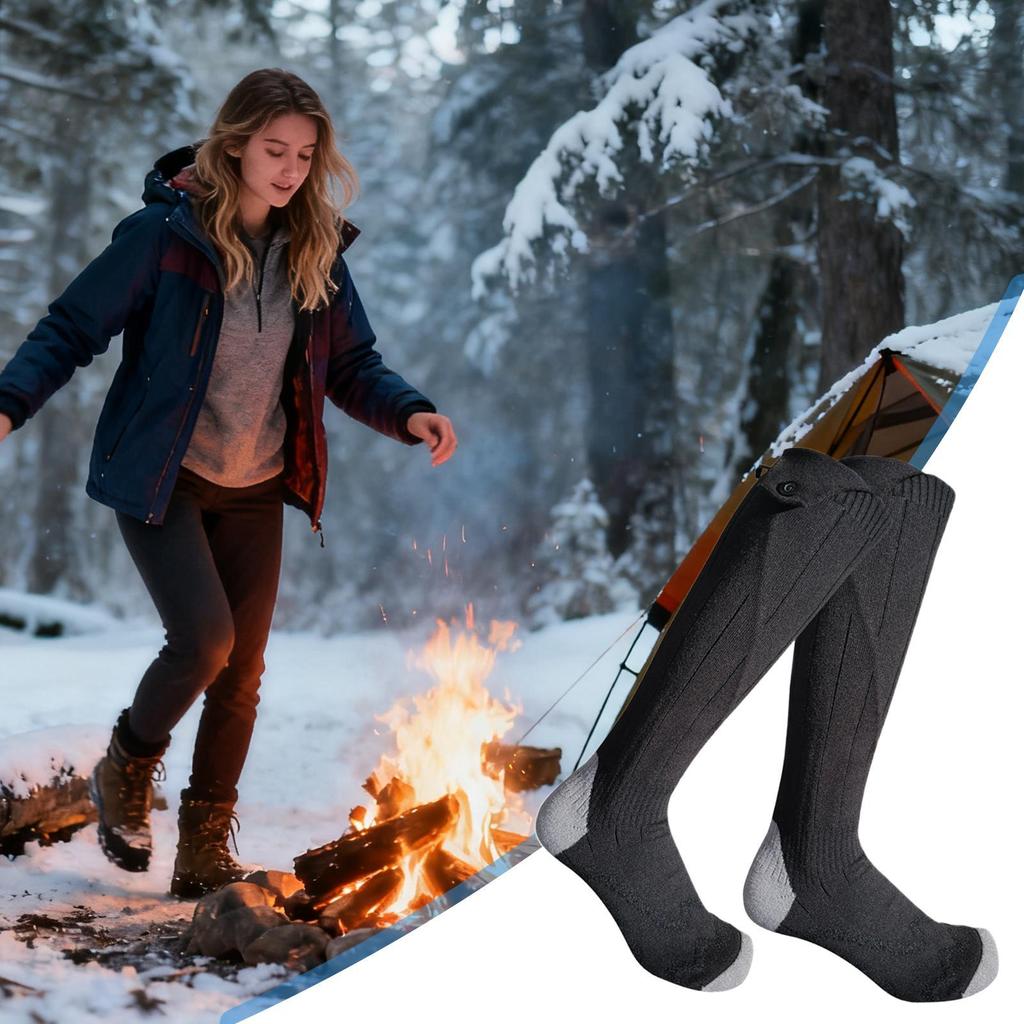 Electric Heated Socks Cordless 4 Levels Rechargeable Foot Warmers Heated Ski Socks Foot Warmers For Outdoor Hunting Riding