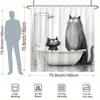 1pc Adorable Cartoon Cat Shower Curtain - Cute Funny Animal Print,   Easy-Care Washable Fabric, Bathroom Shower Curtain