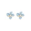 Elegant Gradient Crystal Flower Earrings - S925 Silver Needle, High-Grade Design for Women