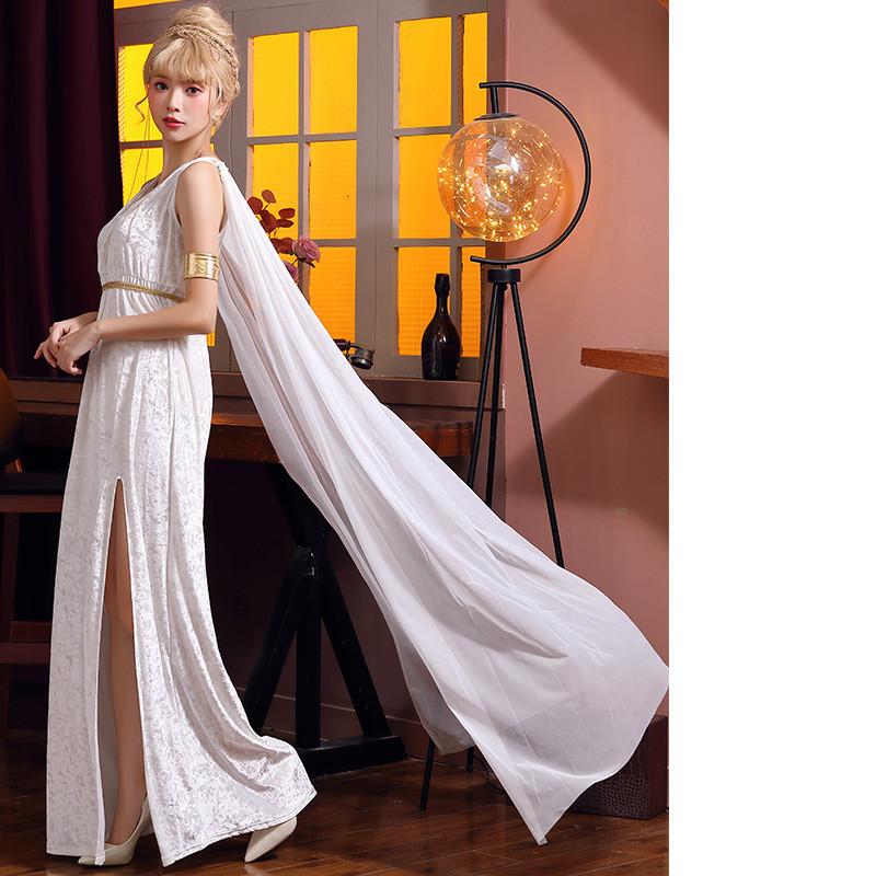 Goddess Inspired Dress With Stretch Polyester Fabric For Stage Performances And Cosplay Events
