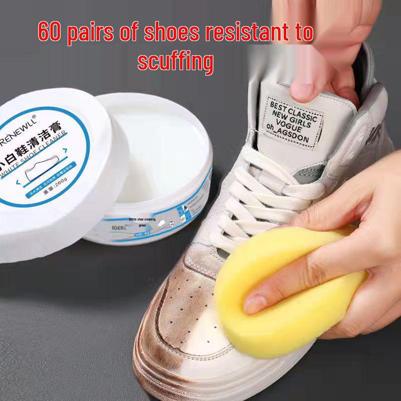 White Shoe and Leather Cleaning Cream - Ideal for Leather Goods, Sofas, and Plastic Products