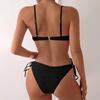 Women Two Piece Swimsuit Set Adjustable Top with Drawstring and Side Tie Bikini Bottom for Beachwear