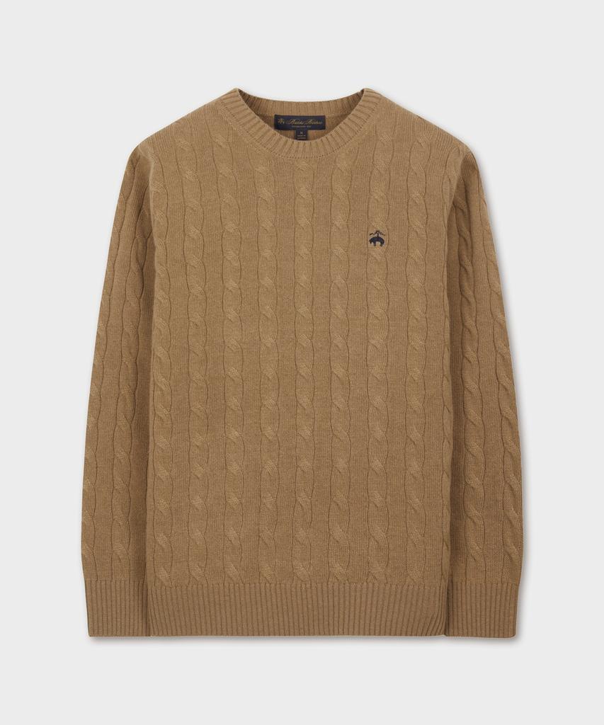 BROOKS BROTHERS Wool Cable Sweater (Beige) (Bbwrmbf401)