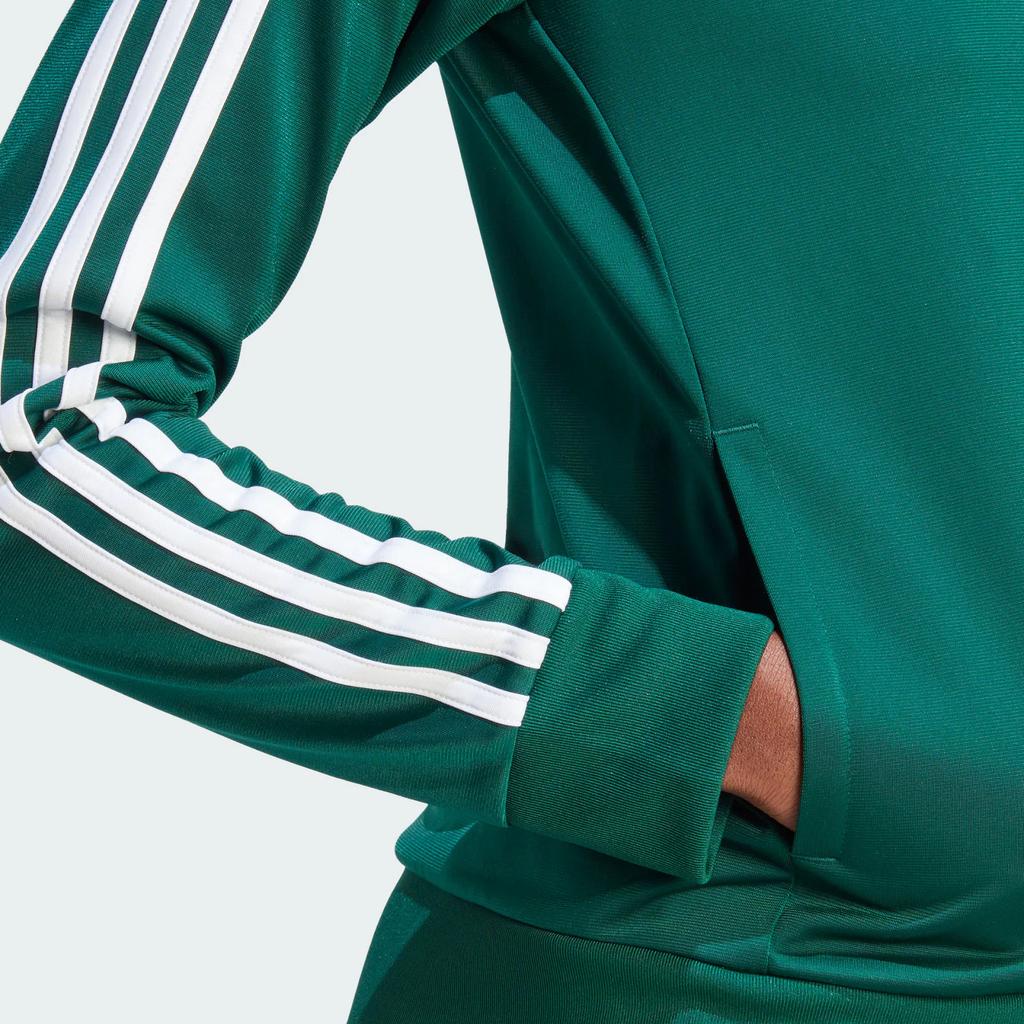 adidas Primegreen Essentials Trainingsjacke Color Block Retro Sports Stehkragen Freizeitjacke Damen Jacke Waldgrün IM2821