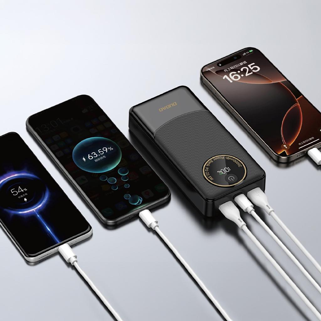 Powerbank 20000Mah Usb-A Usb-C K12Pro 22.5W Pd - Czarny
