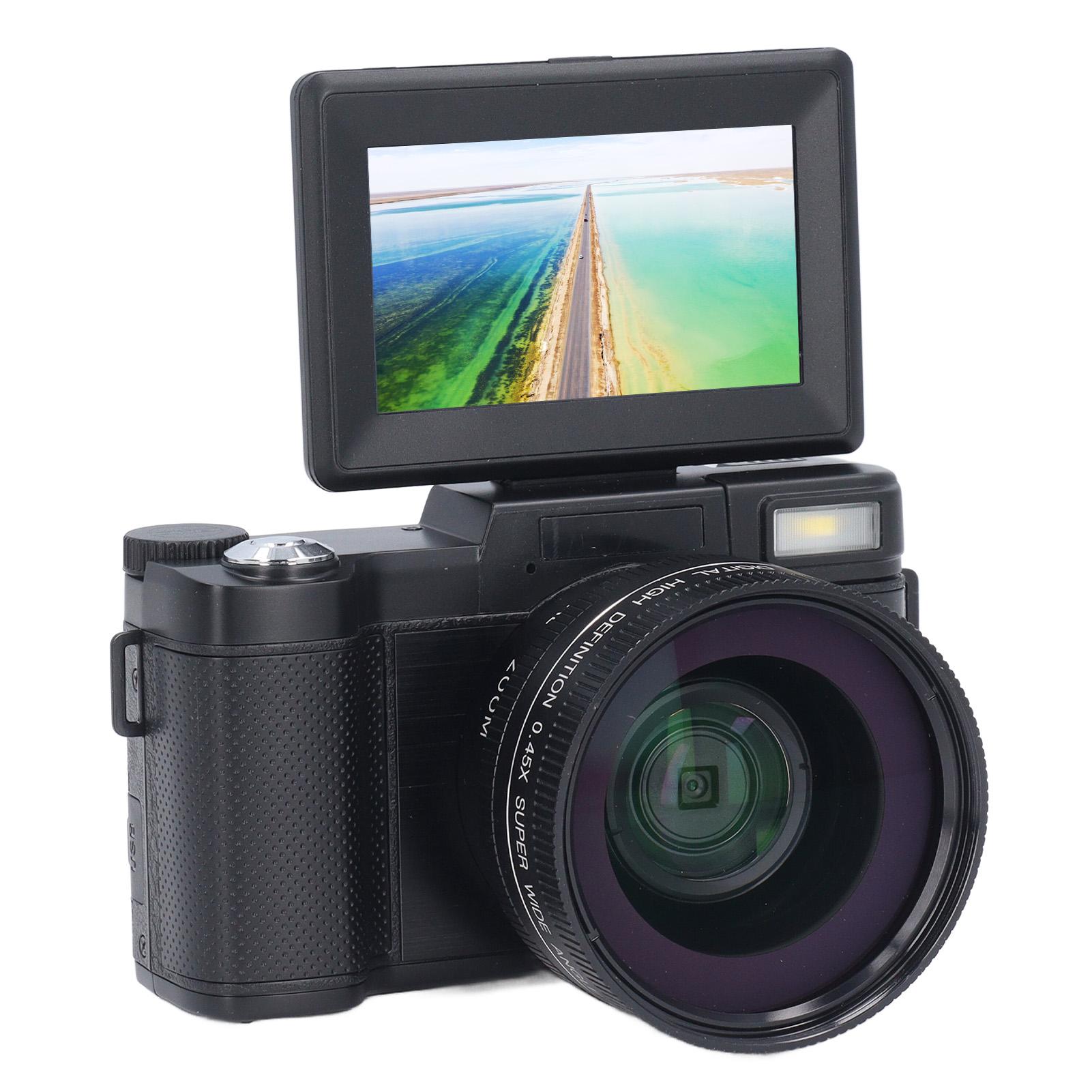 

4K Digital Camera Face Detection Autofocus Anti Shake 48MP Vlogging Camera with 32G Card 3in 180 Degree Flip Screen чорний