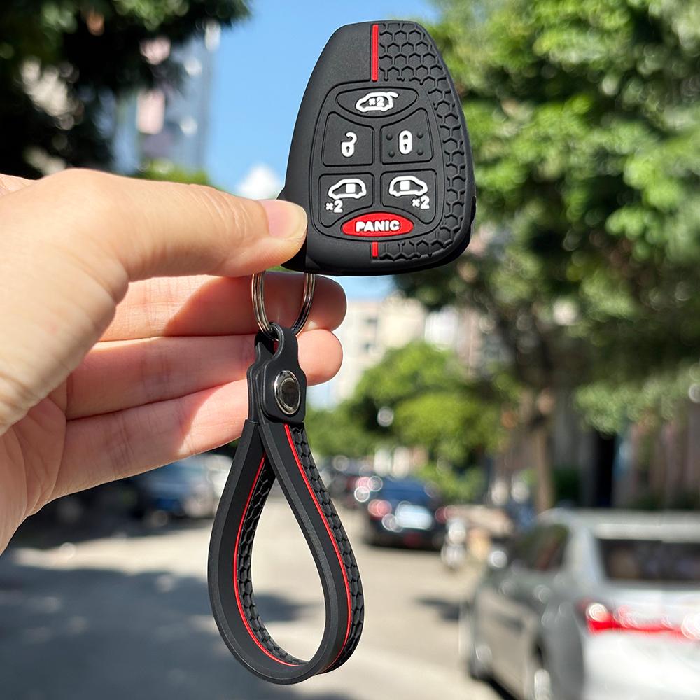 Car Key Caps Case Cover With Keychain Holder For Jeep Grand Cherokee Patriot Compass For Dodge Avenger Caliber For Chrysler 300c