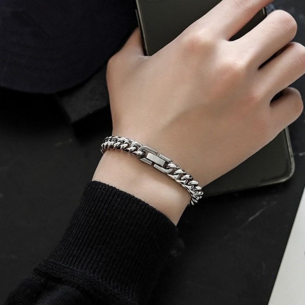 Elegant Cuban Chain Bracelets Stainless Steel Steel Link Bracelet Fashion Metal Hand Chains Gift