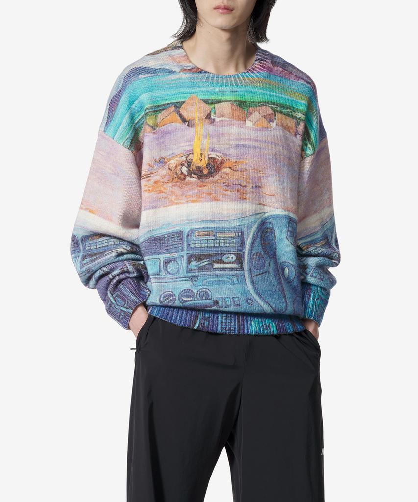 Jw Anderson Art Print Sweater - Cornflower Blue / Kw1222Yn0373835