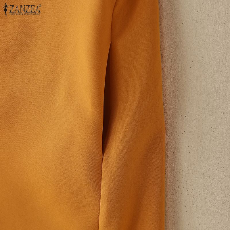 ZANZEA Damen Casual V-Ausschnitt Sommer Ärmelloses Kleid