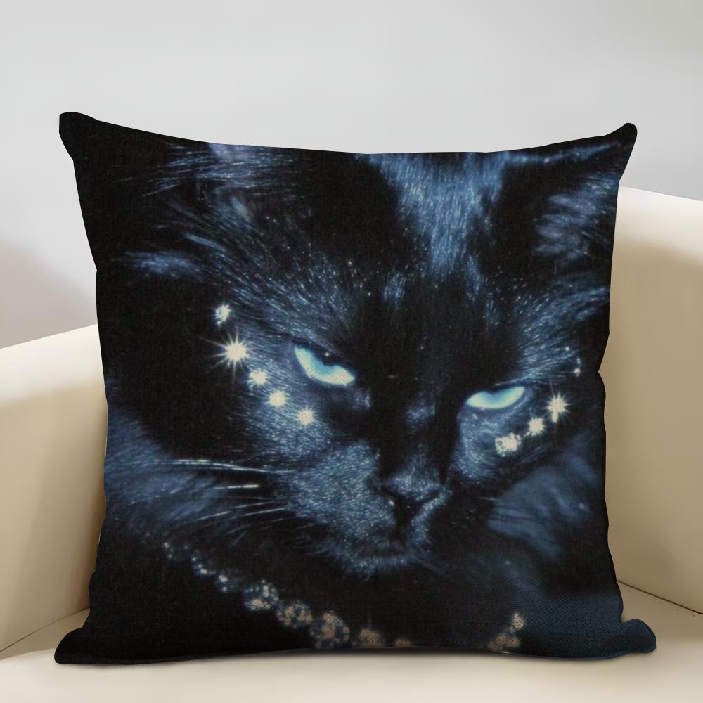 Wild Cats Cushion Cover Household Decoration Linen Sofa Cushion Cover: Skin-Friendly & Breathable with Invisible Zipper