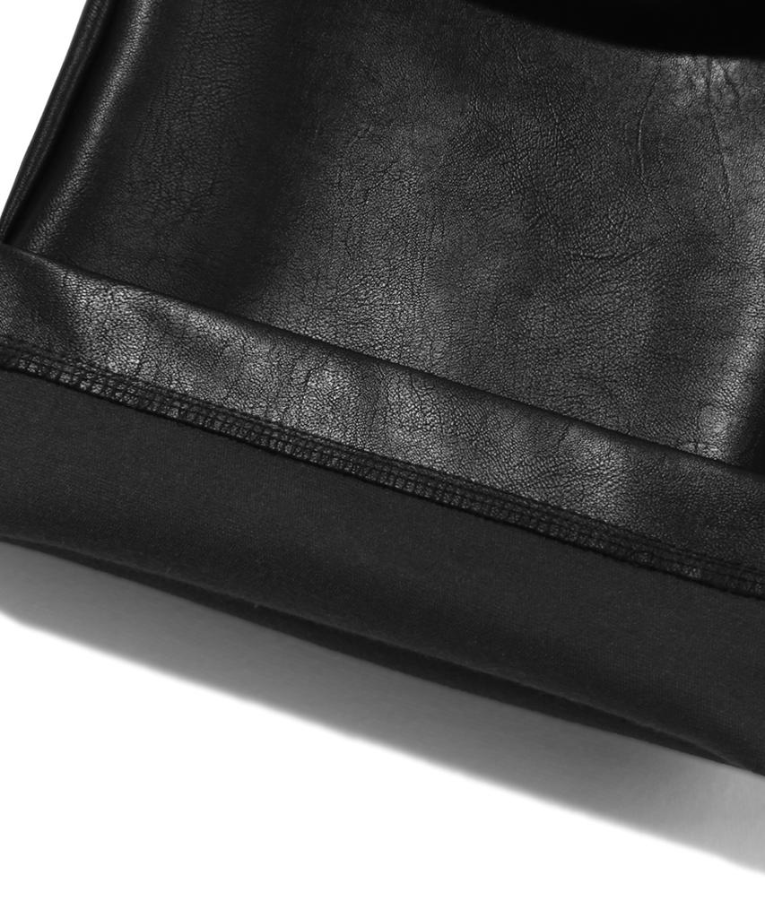 Trillion Parachute Cargo Rivet Vegan Leather Pants (Black)