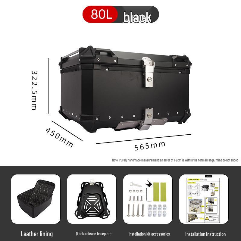 45L/100L Large Capacity Aluminum Alloy Electric Vehicle Tail Box for Motorcycles & Electric Bicycles