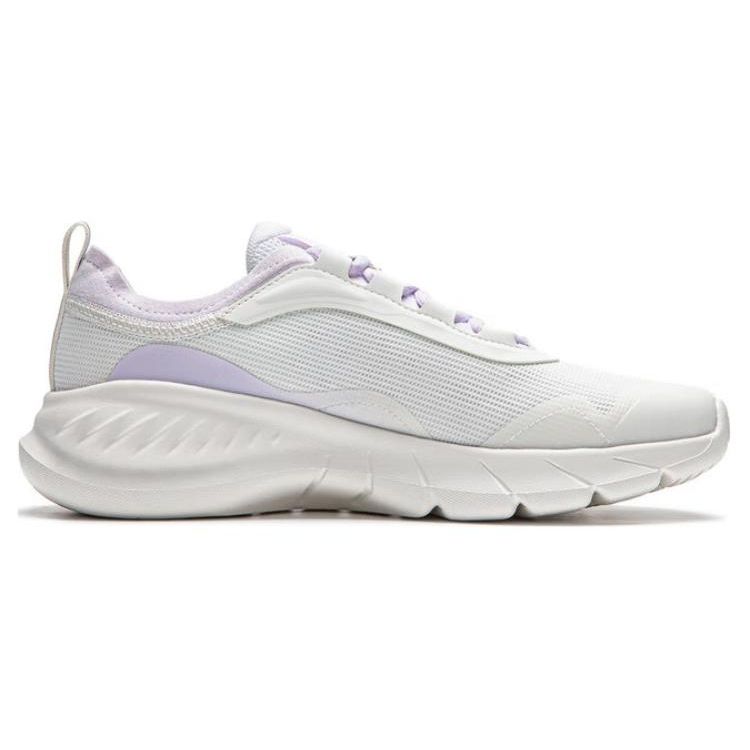 Li Ning Easy Fit Flex Soft Rebound Shock Absorption Durable Breathable Low Top Running Shoes Women Sneakers White Purple ARSU030-4