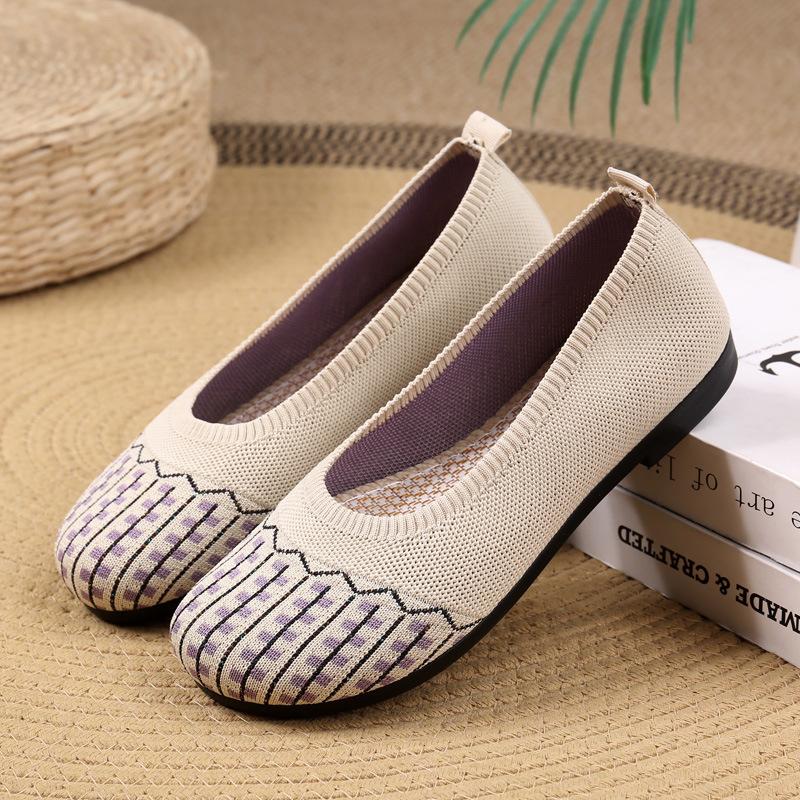 Loafers for Women Comfortable Dressy Casual Work Flats Lightweight Breathable Slip On Walking Shoes Knit Ballet Flat Women's Driving Office Shoes
