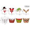 24/48-teiliges Set Weihnachts-Cupcakes mit Randeinsatz, Weihnachtskuchenbecher-Dekorationseinsatz