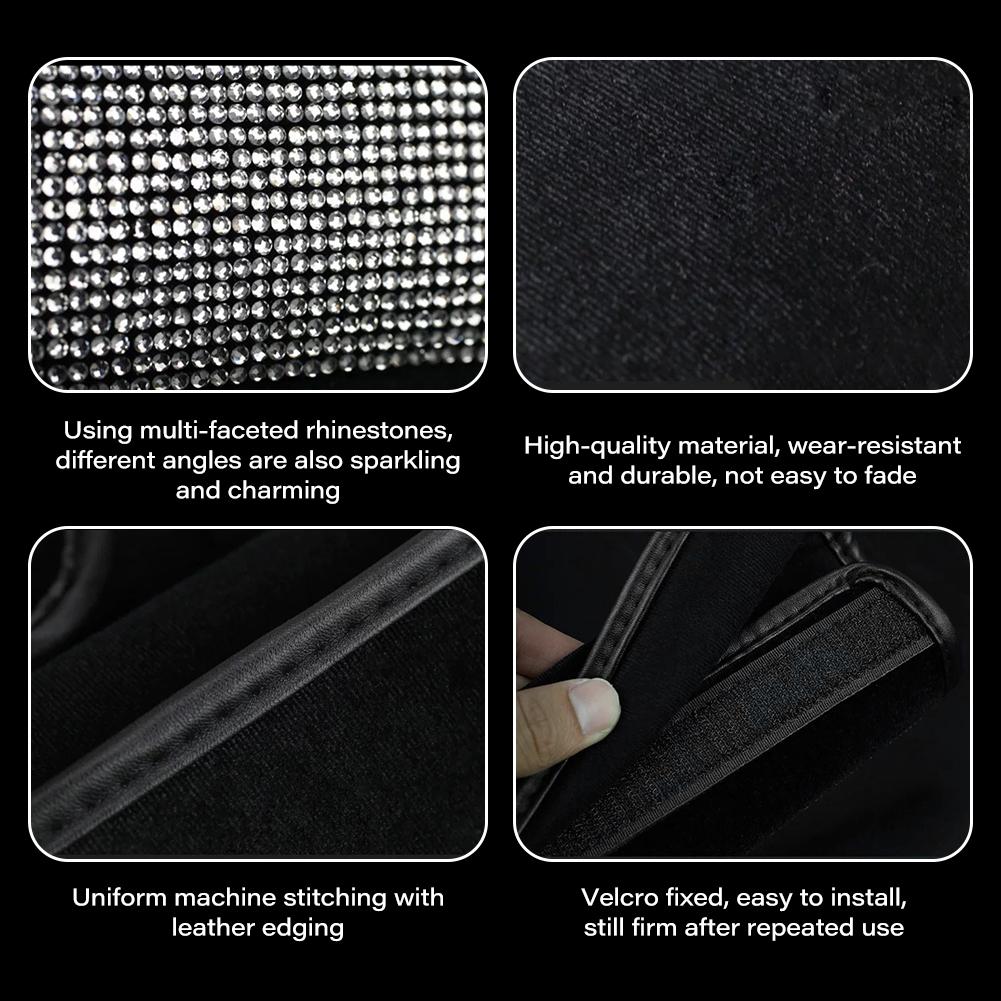 Crystal Car Gear Shift Collar Cover Hand Brake Cover Car Seat Safety Belt Cover Bling Rhinestones Auto Interior Accessories 1PC