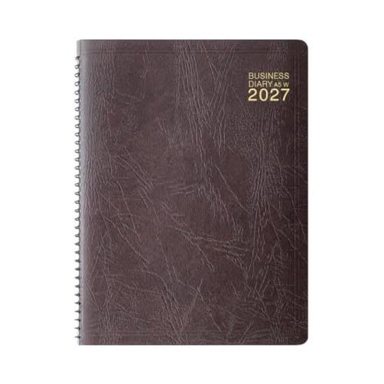 Midori Business Diary Notebook 2027 A5 Weekly Ring Brown (Starts January 2027)