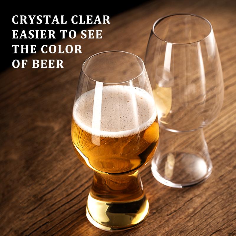 2PCS 20.2oz Ultra-thin Stout Beer Cup Exquisite Craft Glass  Cold Drink Cup Beer Mug Ideal Gifts for Ale or Craft Beer Lovers