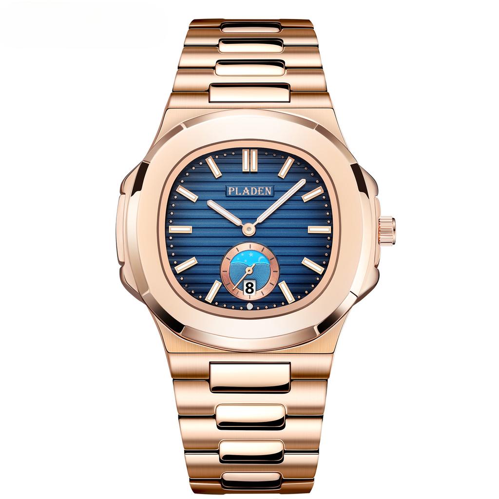 Classic Men's High-end Fashion Business Stainless Steel Waterproof Quartz Watch