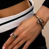 Leopard Pattern Jewelry Set Comfortable Wear Bracelet Ring Animal Print Accessories for Fashion Lovers and Trendsetters