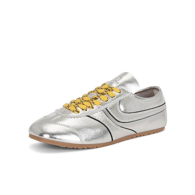 Leather casual versatile sports shoes retro lace-up niche low-top women's shoes soft soles are not tired