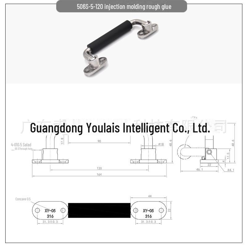 304 Stainless Steel Heavy-Duty Folding Handle for Industrial Equipment