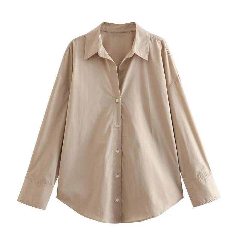 Spring Autumn Women's Striped Collar Shirts Long Sleeve Button-up Loose Female Blouses Tops