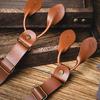 Elegantes Tirantes Clásicos Tirantes Ajustables Cadena de PU Clip Metálico Cinturón de PU Marrón para Boda Ropa de Negocios