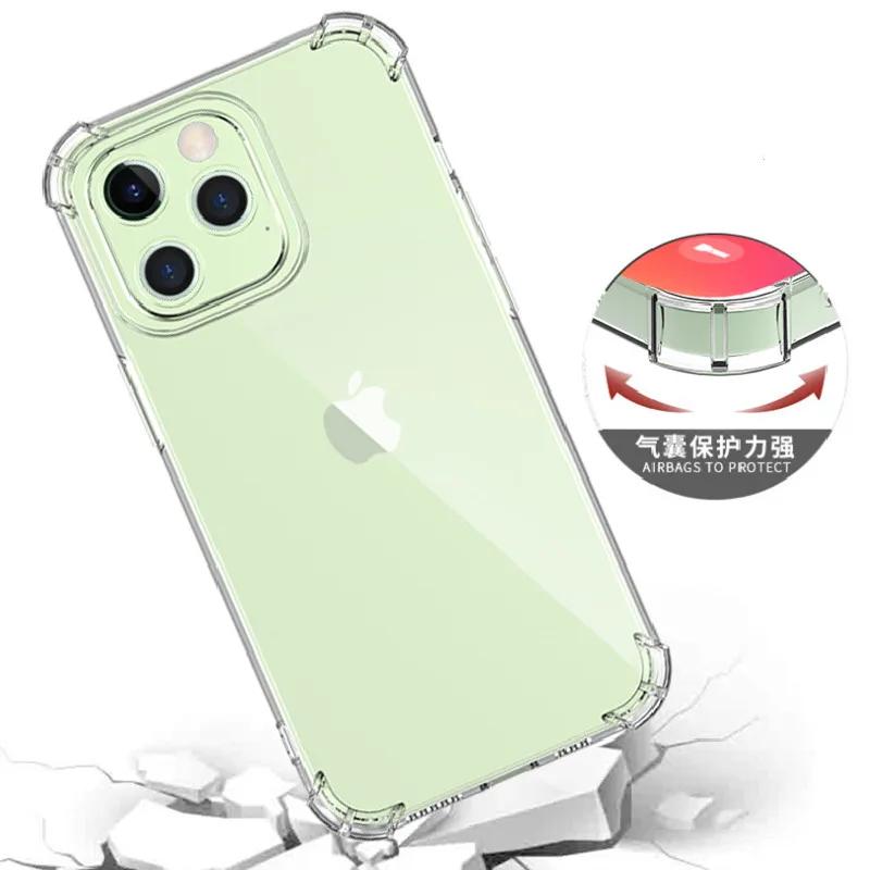 Air Bag Soft TPU Clear Case for Iphone 15 14 13 Pro Max 14 plus 12 11 13 Mini XS X XR 7 8 Plus 13pro Anti-slip Shockproof Cover