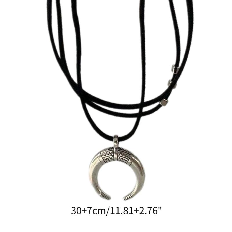 Μοντέρνο Κολιέ με Κρεμαστό Κέρατο Φεγγαριού Αλυσίδα Πολλαπλών Στρώσεων Απλά Κοσμήματα Αλυσίδα Κλείδας Στρωτό Choker Δώρο