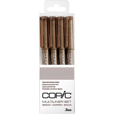 Too Copic Multiliner 4'lü Kahverengi Set Çizim ve Eskiz için İnce Uçlu Kalemler