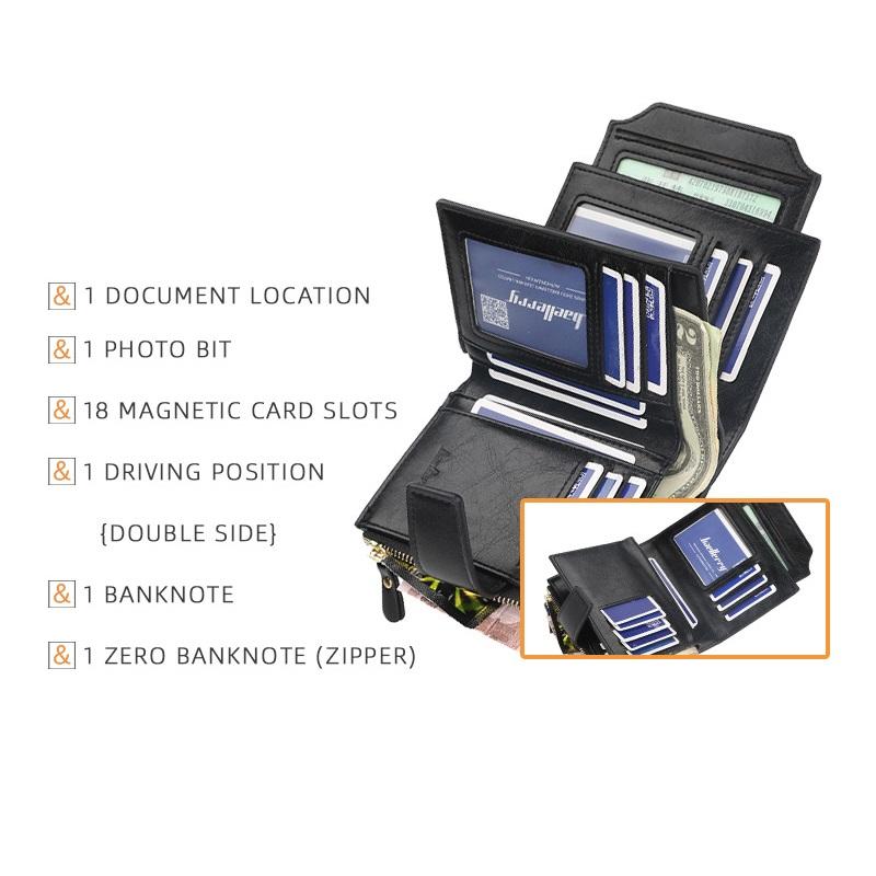 Baellerry Vintage peněženky Multifunkční unisex PU kožená peněženka na mince pro muže Dámské peněženky s držákem na karty