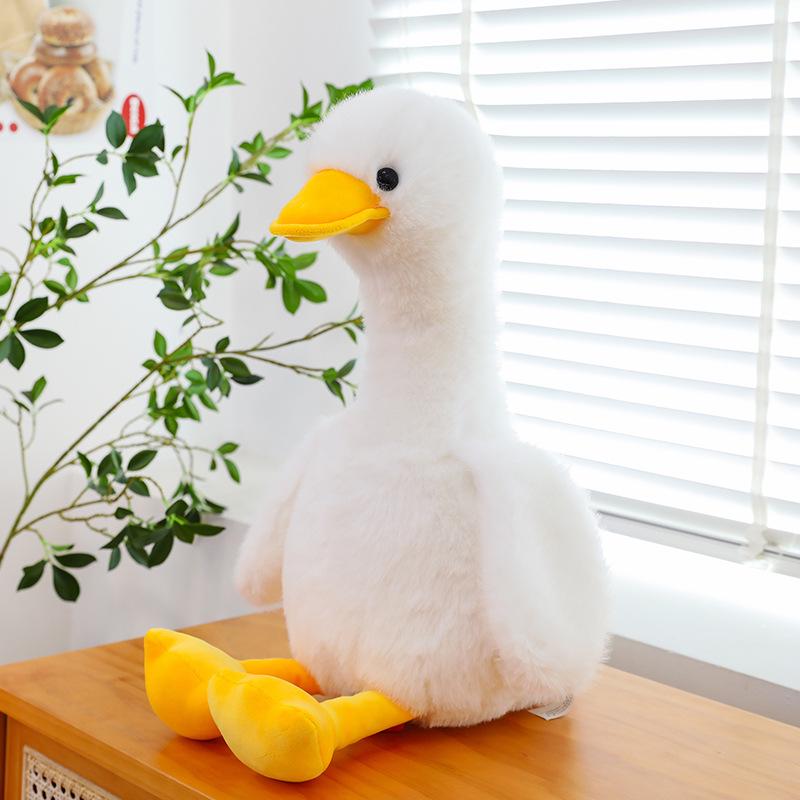 Милая маленькая большая желтая плюшевая игрушка утка - черная подушка для сна утка для детей 35cm 0.11kg