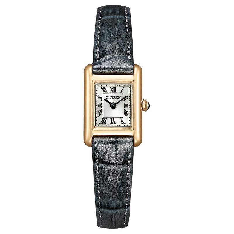 

CITIZEN Kii: Series Daily Waterproof Classic Square Solar Quartz Cowhide Strap 17.3mm Women s Watch White Dial EG2799-18W білий