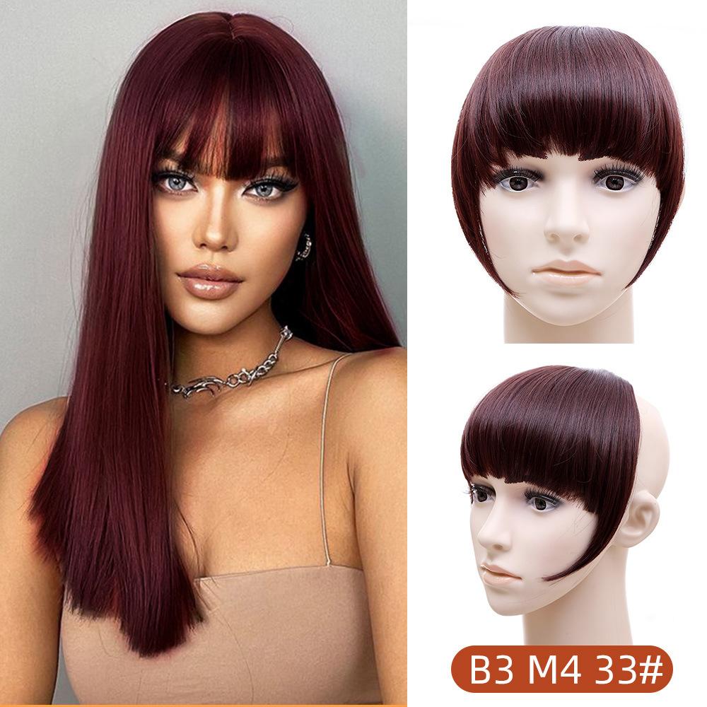 High Temperature Fiber Thick Neat Bangs Synthetic Hair Topper for Women