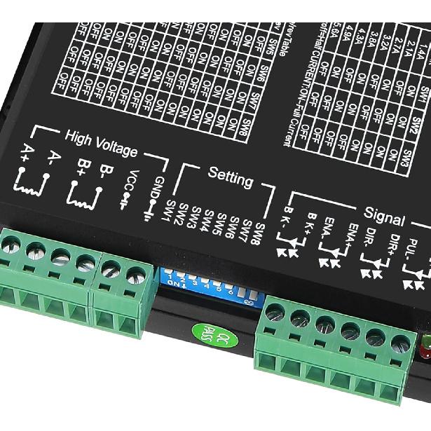 2Pcs TB6600 5A Stepper Motor Driver DC12-48V CNC Controller Nema 23 Nema17 Series Stepper Motor Single Axes 1 Phase Hybrid Metal Case CNC Engraving