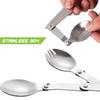 Creative Three-Fold Portable Storage Box Pocket Spoon Folding Spoon Camping Tableware Folding Fork